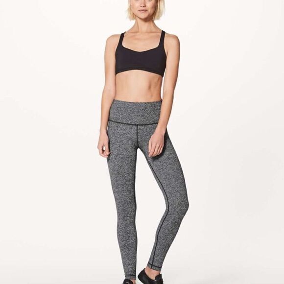 LULULEMON Wunder Under Hi-Rise Tight *28" Heathered Black Women’s Size 6 - Picture 2 of 9